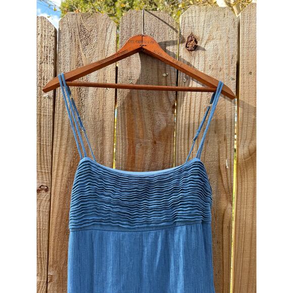 Strappy Shirred Maxi Dress – Deep Sky Blue - Picture 4 of 8